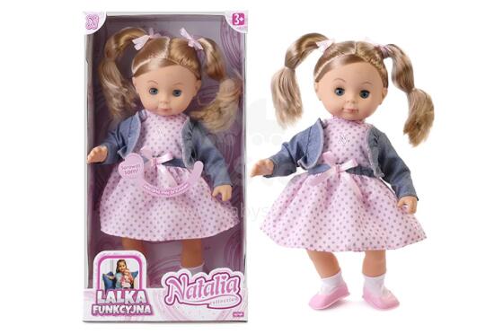 ARTIKS 168093 NATALIA lelle, kas runā poļu valodā 39 cm tumši zilā jakā