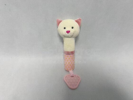 AXIOM 9425 Toy with sound Pink bear with heart nose 17 cm