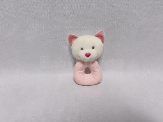 AXIOM 9427 Rattle Teddy bear pink with heart nose 18 cm