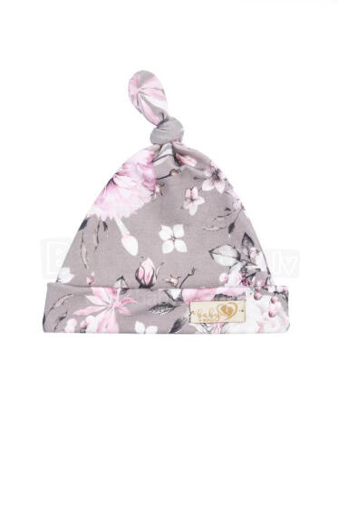 BABY 01312 Smurfette Baby Hat Grey Rose 3-6 m*