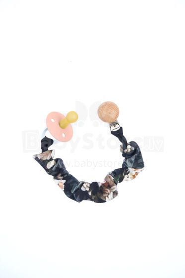 BABY 01317 Pacifier holder Black Rose-cotton