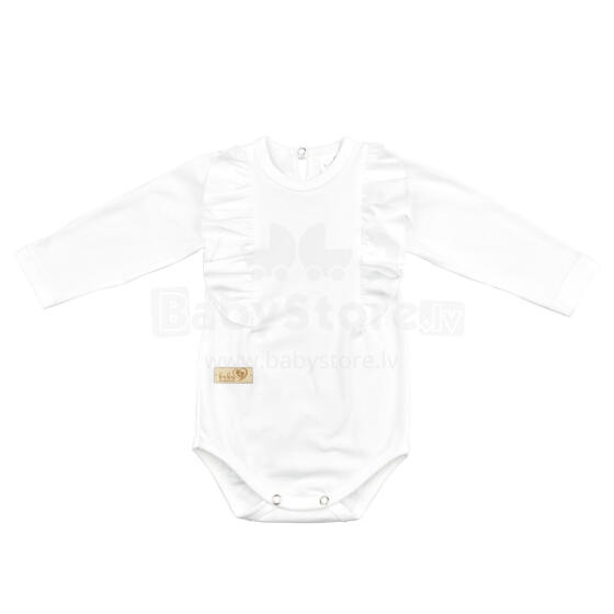 BABY 01379 Детский комбинезон с длинным рукавом и оборками, цвет экрю 80/86
