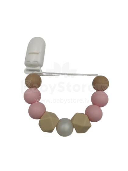 BABY 01437 Держатель для пустышки Crystal PINK/PEARL