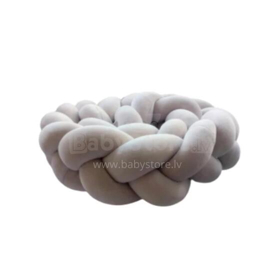 BABY 01613 Детская кроватка тесьма бархат серый 210 см
