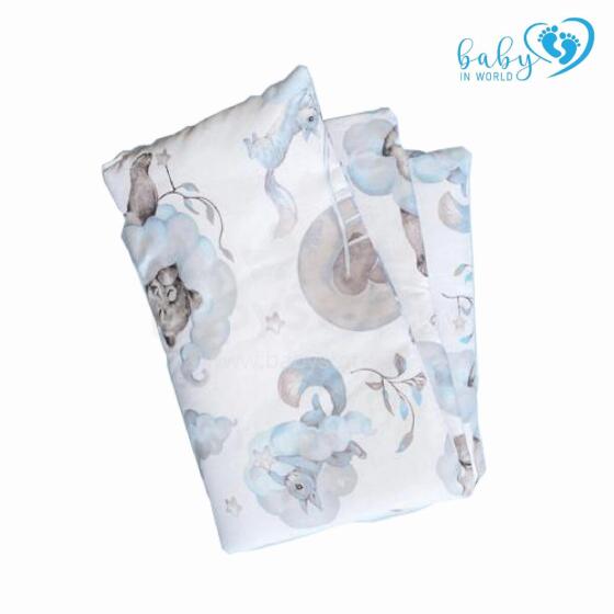 BABY 01623 Sega un spilvens 65x75 25x30 Teddy Bear Blue