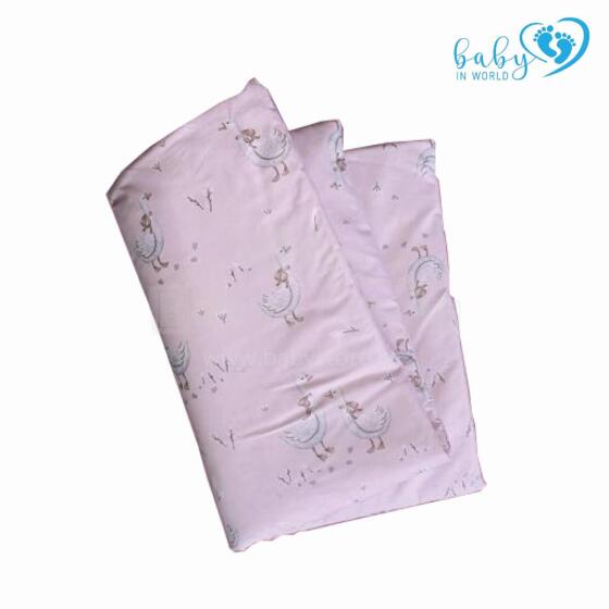 BABY 01632 Одеяло и подушка 135x100 40x60 Розовые гуси