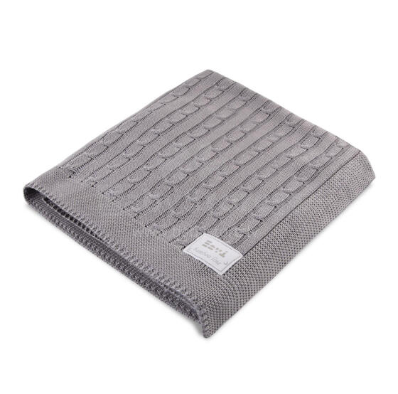EWA 921215 Bamboo blanket light gray braid