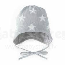 NordBaby Hat Stars Art.23288 Grey Тёплая шапочка