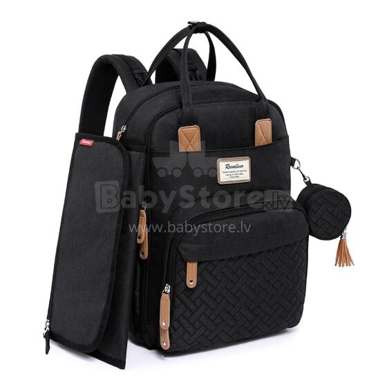 Ruvalino Baby Changing Bag Art.233051 daudzfunkcionāla liela ceļojumu mugursoma ar pārnēsājamu pārtinamo paliktni