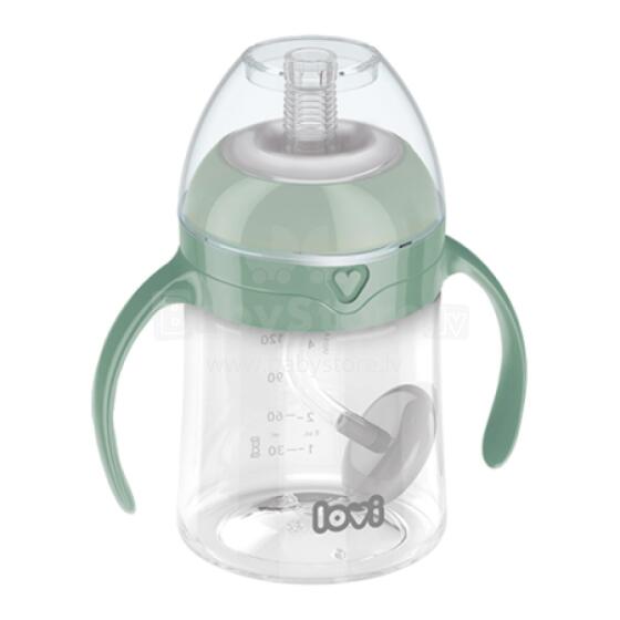 LOVI 35/364 Pirmā krūzīte ar svērtu salmiņu 150ml. Zaļš