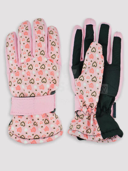 NOVITI RN048-G-01 Ski gloves 5P girls hearts 12