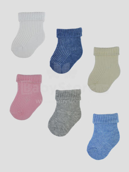 NOVITI SB018-U-02 Cotton socks pressure-free rolled up mix 3-6m