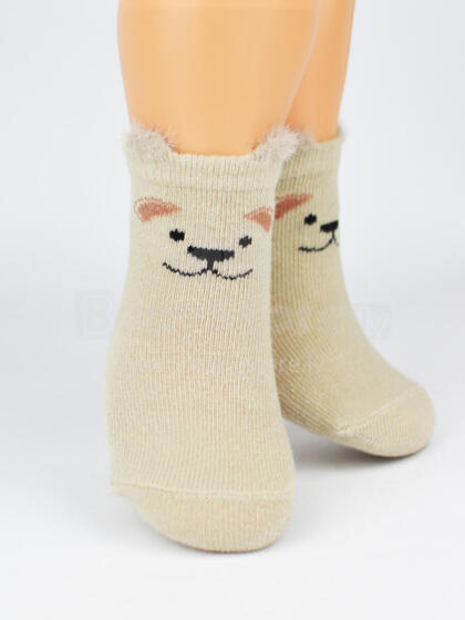 NOVITI SB044-B-02 Boys socks 3D dog beige 6-12m