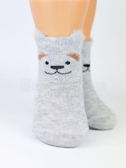 NOVITI SB044-B-03 Boys socks 3D dog gray melange 0-6m