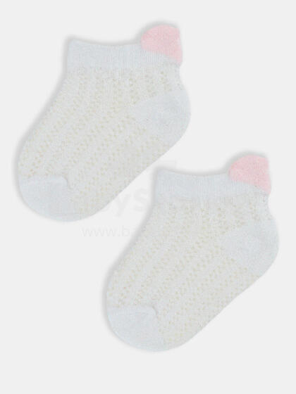 NOVITI SB071-G-01 Baby socks jacquard 3D heart white 6-12m