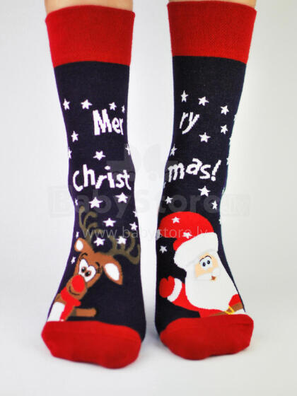 Носки махровые NOVITI SF012-U-04 XMAS Merry Christmas 31/34