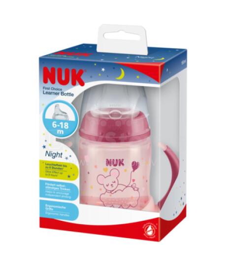 NUK ZE-102 FC Set 150ml Bottle with handles NIGHT + silicone non-spill mouthpiece for free