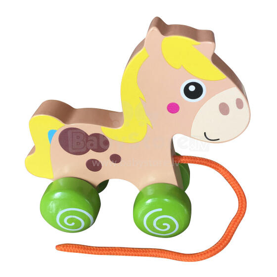 SMILY PLAY SPW84982 Wooden Pull Horse