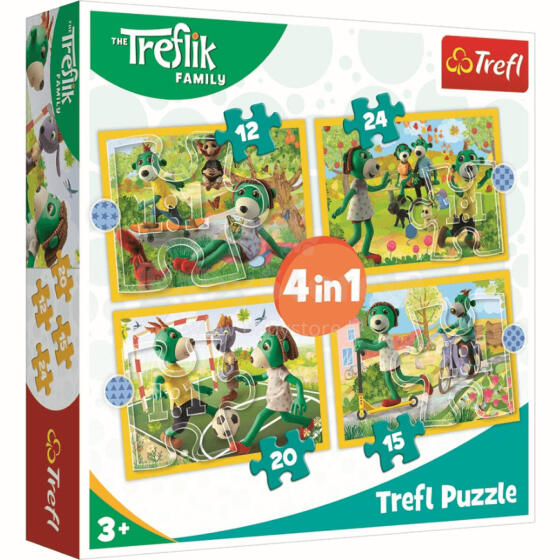 TREFL 34358 Puzle 4 vienā Treflika kopīga jautrība