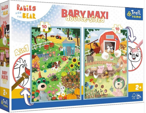 TREFL 43000 Puzle Baby MAXI 2x10 Iepazīstieties ar mazuļiem