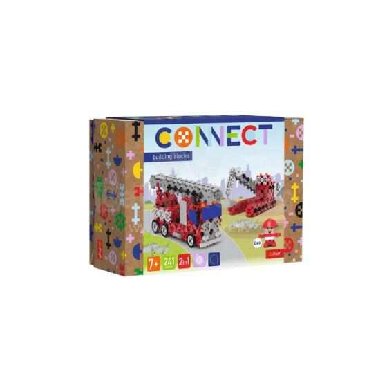 TREFL 61972 Connect 2in1 bloki — ugunsdzēsības dienests/kāpurķēžu ekskavators