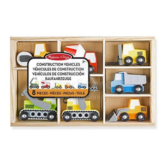 Melissa&Doug Site Vehicles Art.13180  Koka mašīnu komplekts