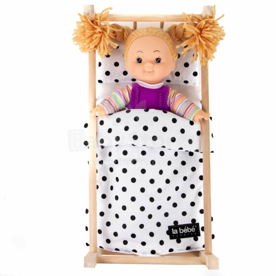 La Bebe™ Cotton Baby Doll Bedding Set Art.23468 Dots Universal Постельный комплект для кукольной кроватки