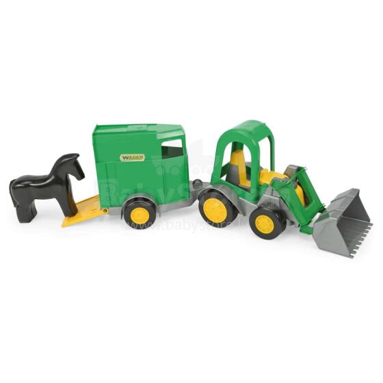 WADER 35224 Farmer tractor loader with horse trailer in a box