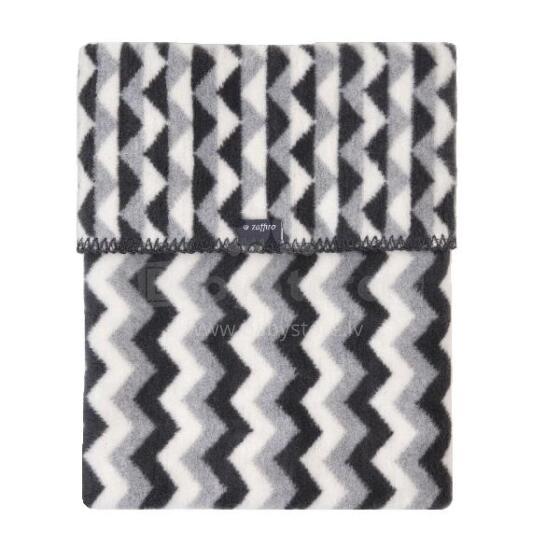 WOMAR Blanket cotton 75x100 Z Zigzag gray with graphite and white*