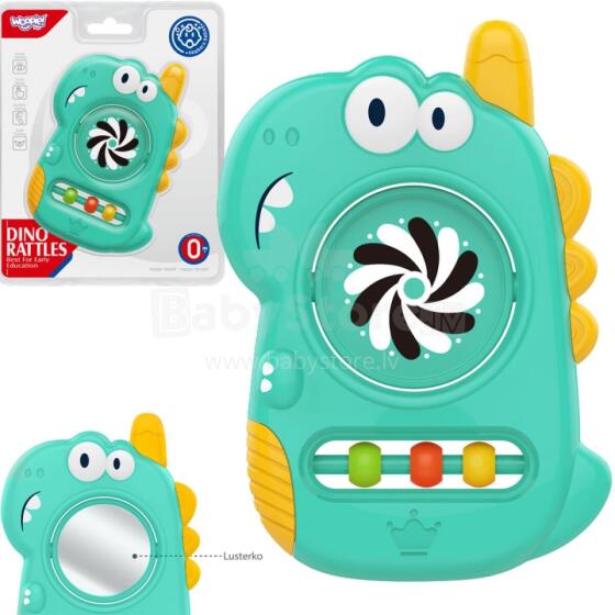 WOOPIE 47788 Сенсорная игрушка-прорезыватель для зубов, зеркало, Динозавр
