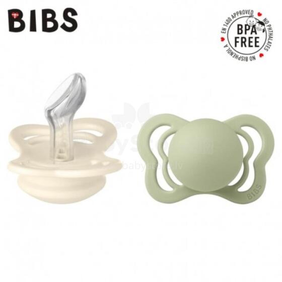 BIBS 1710309 COUTURE IVORY &amp; SAGE Соска-пустышка M 2 шт. в упаковке