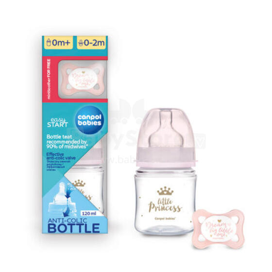 CANPOL 0310 Startera komplekts Pudelīte 120ml + knupis MINI girl mix