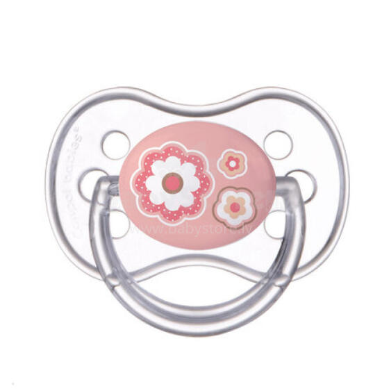 CANPOL 22/563 Soothing round silicone pacifier 6-18 months NEWBORN BABY pink