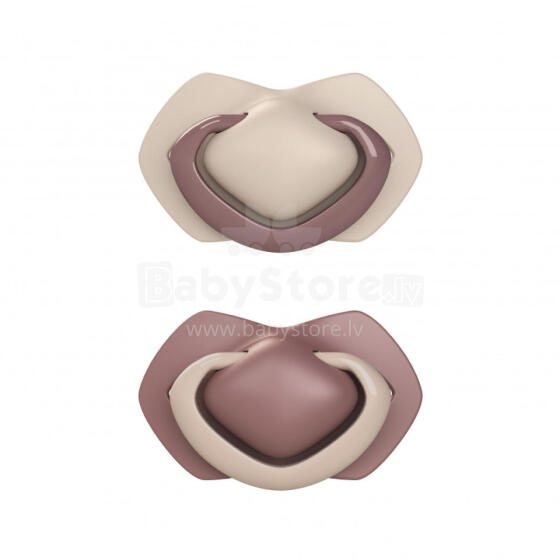 CANPOL 22/656 Soothing silicone symmetrical pacifier 6-18 months Pure Color pink