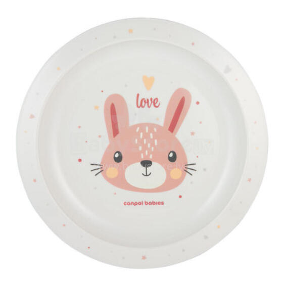 CANPOL 4/411 Plastmasas plāksne Cute Animals rozā pin2