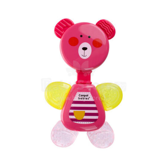CANPOL 56/139 Rattle with water teether Teddy bear pink