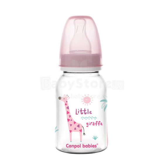CANPOL 59/100 Narrow bottle 120 ml AFRICA pink