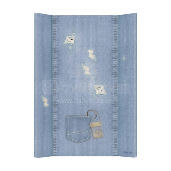 CEBA 102-119-589 Mīksts profilēts pārģērbšanās paklājiņš īss 50x70 DZINSI STILA SHABBY zils*