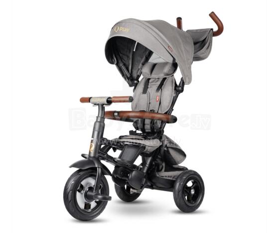 MILLY MALLY 5901 Qplay Tricycle Rito Deluxe Gumijas pelēks