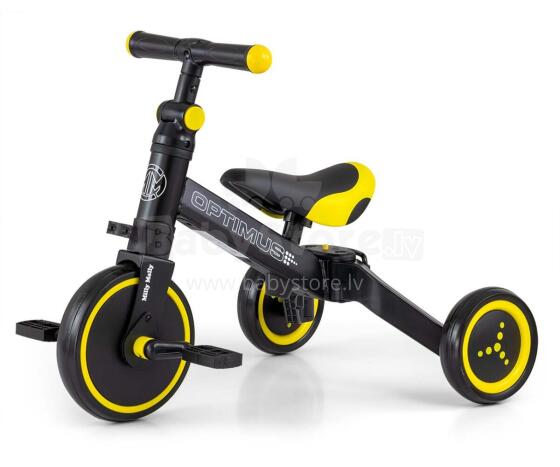 MILLY MALLY 3in1 velosipēds OPTIMUS melns