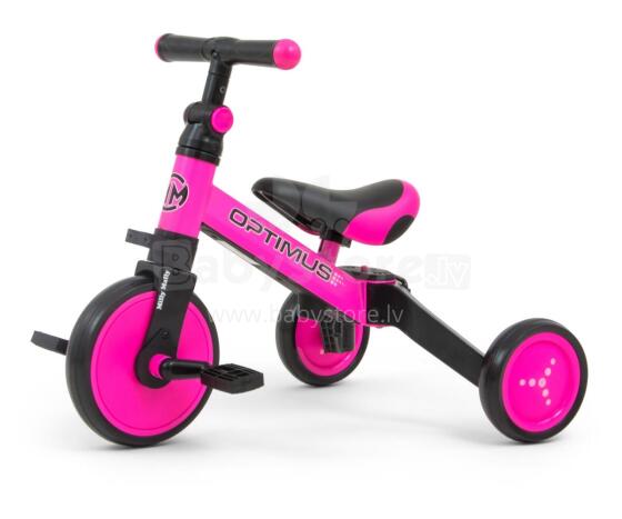 MILLY MALLY 3in1 velosipēds OPTIMUS rozā