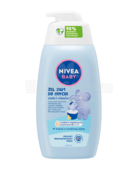 NIVEA BABY 80512 2in1 body and hair wash gel with dispenser 500 ml