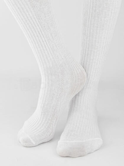 NOVITI RB011-G-01 Kokvilnas zeķubikses svītrains pīts balts 80/86