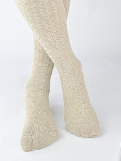 NOVITI RB012-G-02 Cotton tights striped herringbone light beige 80/86