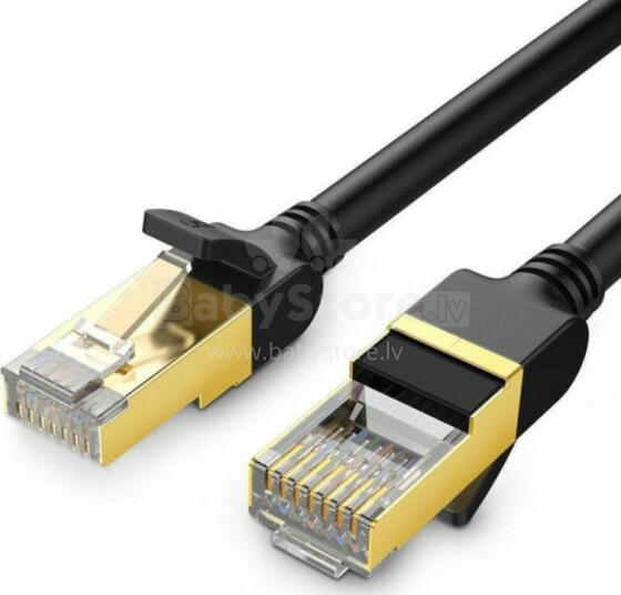 Ugreen Round UGREEN NW107 Ethernet RJ45 tīkla kabelis, Cat.7, STP, 1.5m (melns)