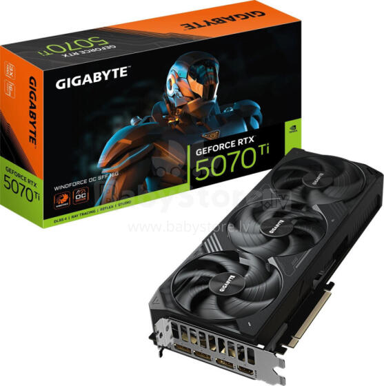 Grafikas karte Gigabyte GeForce RTX 5070 Ti Windforce OC SFF 16GB GDDR7 (GV-N507TWF3OC-16GD)