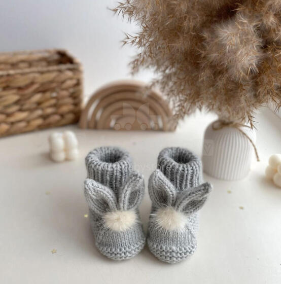 La Bebe™ Lambswool Natural Eco Socks/Booties  Art.236525 Натуральные шерстяные носочки/сапожки для новорожденного