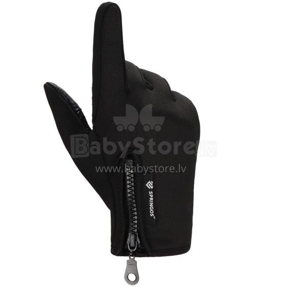 Universal winter phone touch gloves Springos GL0003 L size, black