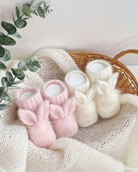 La Bebe™ Lambswool Natural Eco Socks/Booties Art.236716 Натуральные шерстяные носочки/сапожки для новорожденного,2 шт