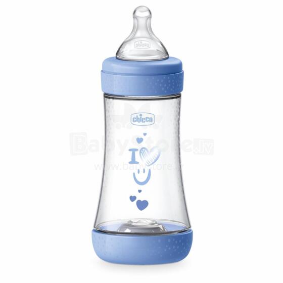 CHICCO 00020223210040 Бутылка P5 пластиковая силиконовая 240 мл MEDIUM BOY